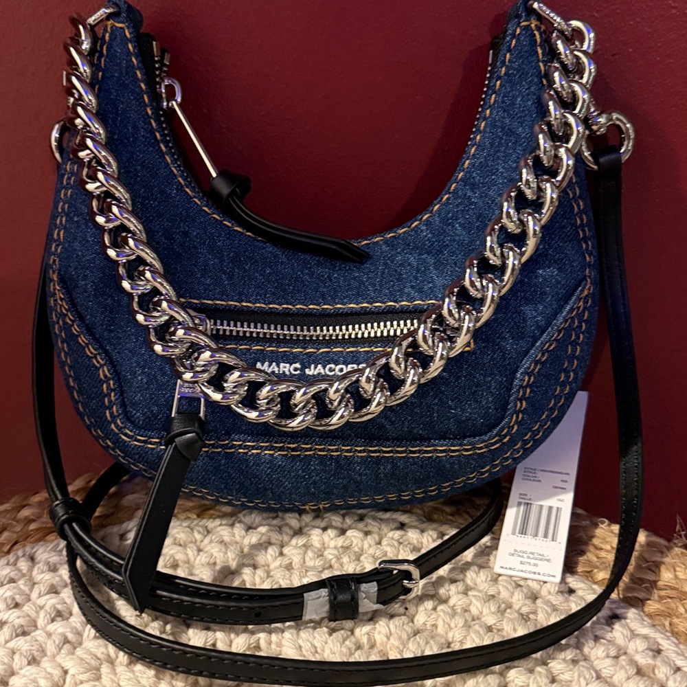 Marc Jacobs Indigo Denim Mini Crescent Bag - Picture 1 of 9